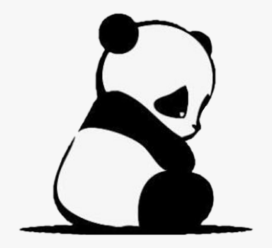 #panda #tumblr #cute #fofo - Black And White Panda Drawings, Transparent Clipart