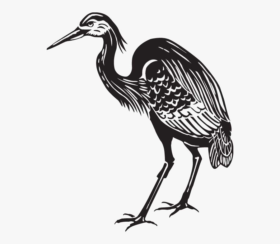 Great Blue Heron Crane Bird Clip Art - Cattails And Heron Silhouette, Transparent Clipart