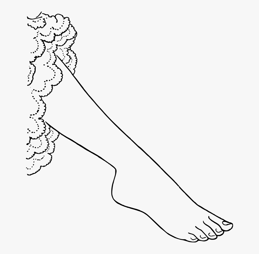 Slim Foot - Clip Art Black And White Foot, Transparent Clipart