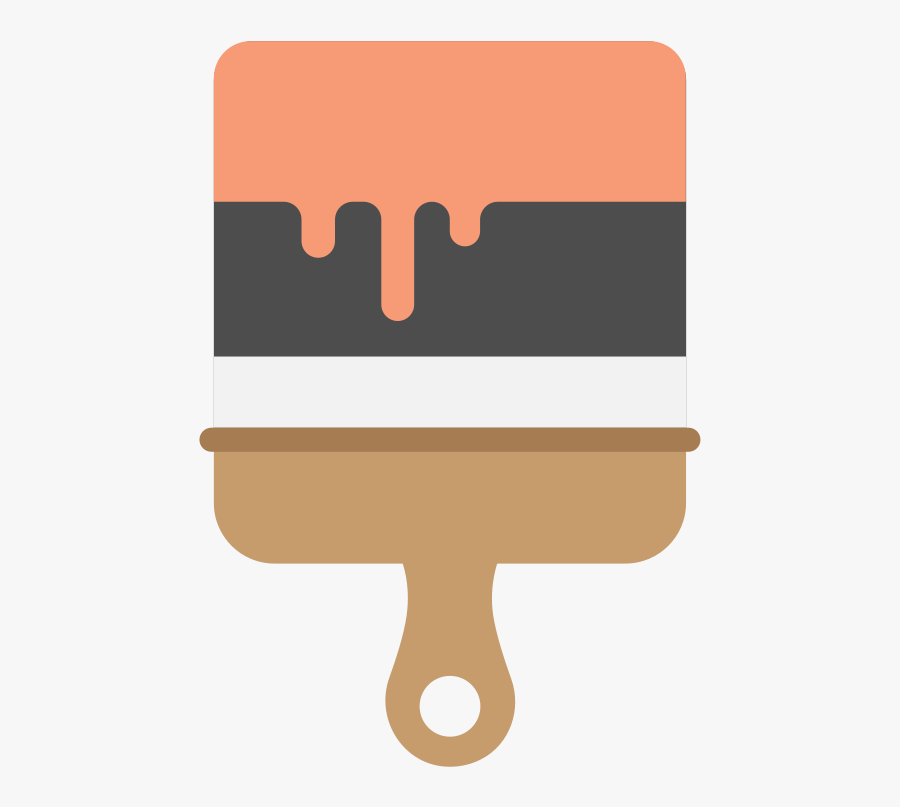 Paint Brush Flat Icon Vector, Transparent Clipart