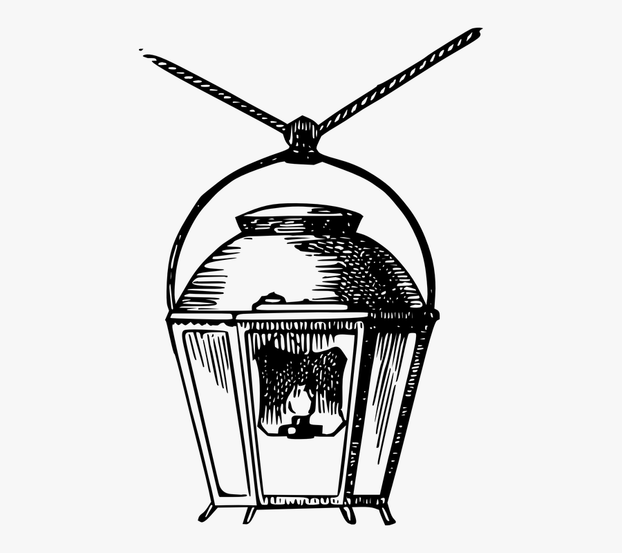 Lamp, Light, Gas Lamp, Street Lamp, Historic, Antique - Lantern Drawing Png, Transparent Clipart