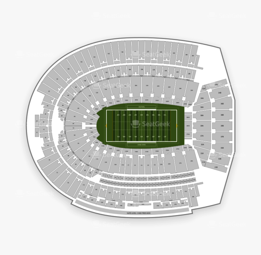 Awesome Collection Of Ohio State Football Stadium Seating - Section 331 Sanford Stadium, Transparent Clipart