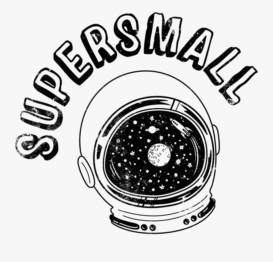 Supersmall Space Helmet Distressed V - Shirt, Transparent Clipart