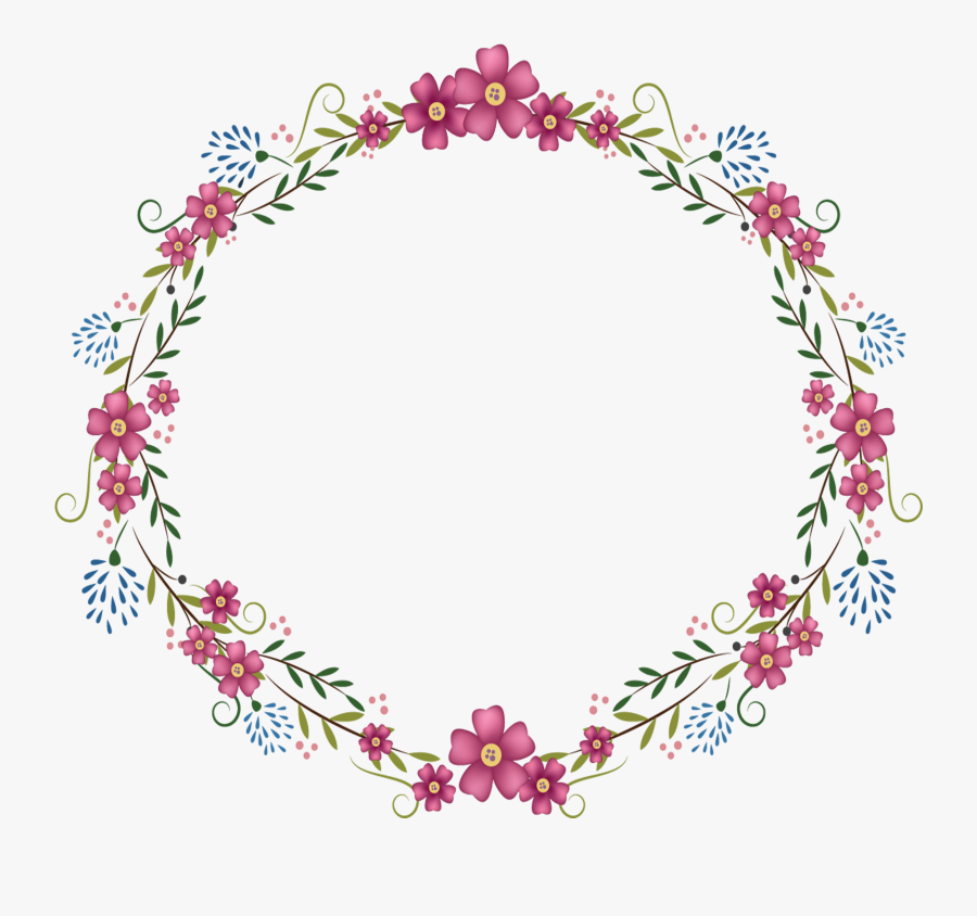 Transparent Floral Frame Clipart - Flower Circle Border Transparent, Transparent Clipart