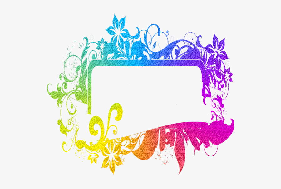 Neon Colored Floral Frame Framed Wallpaper, Neon Colors, - Neon Colored Floral Frame, Transparent Clipart