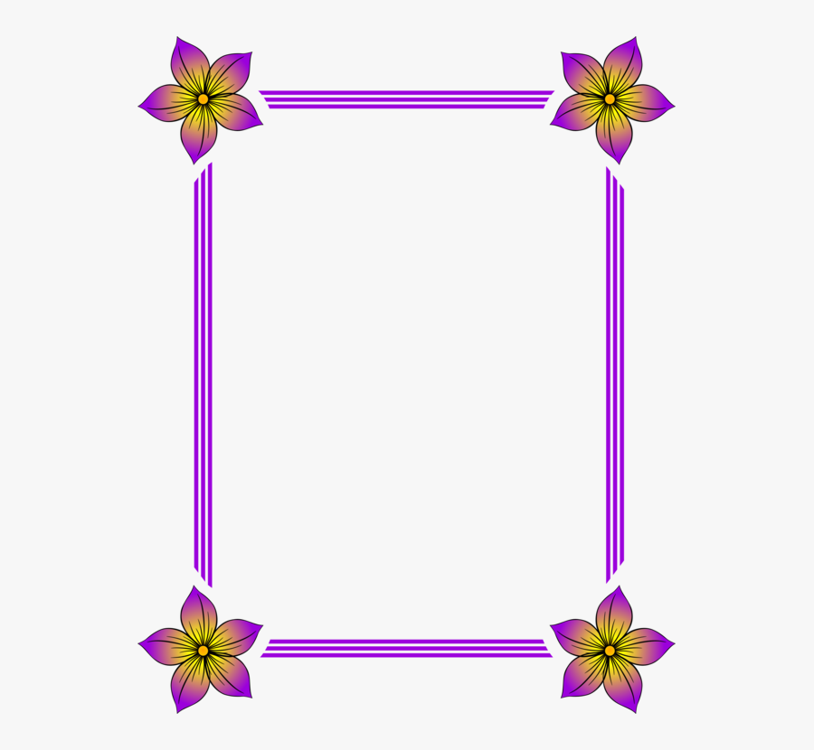 Purple,picture Frame,flower, Transparent Clipart