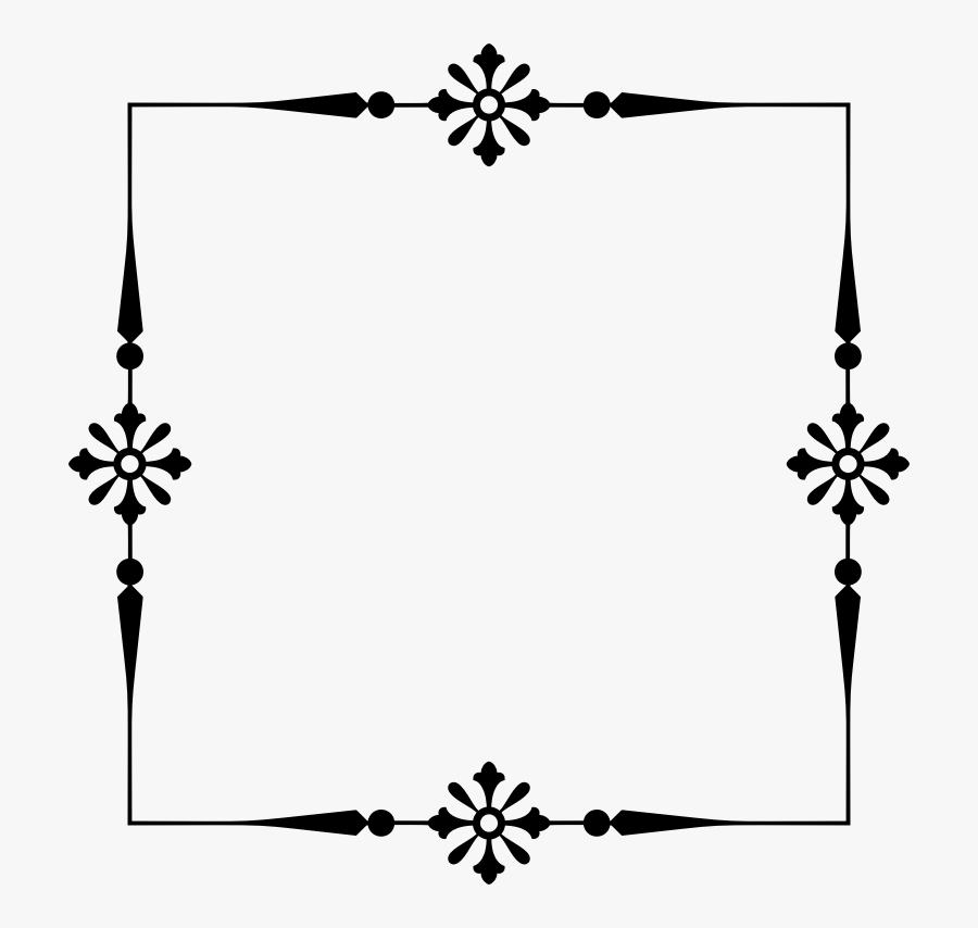 Floral Frame Png Black, Transparent Clipart