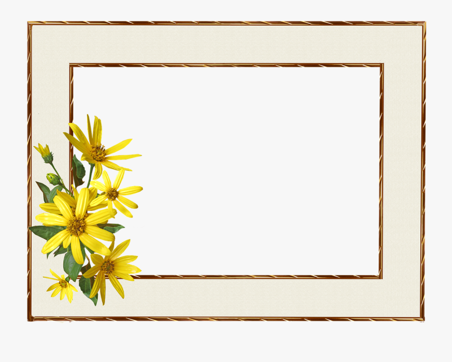 Transparent Yellow Floral Border, Transparent Clipart
