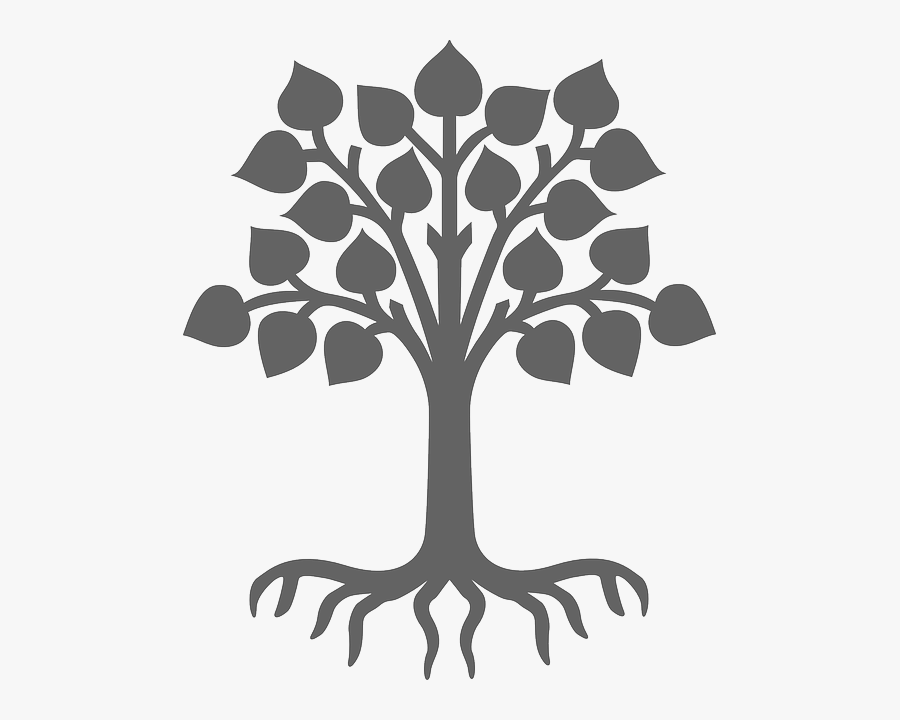 Peepal Tree Black And White, Transparent Clipart
