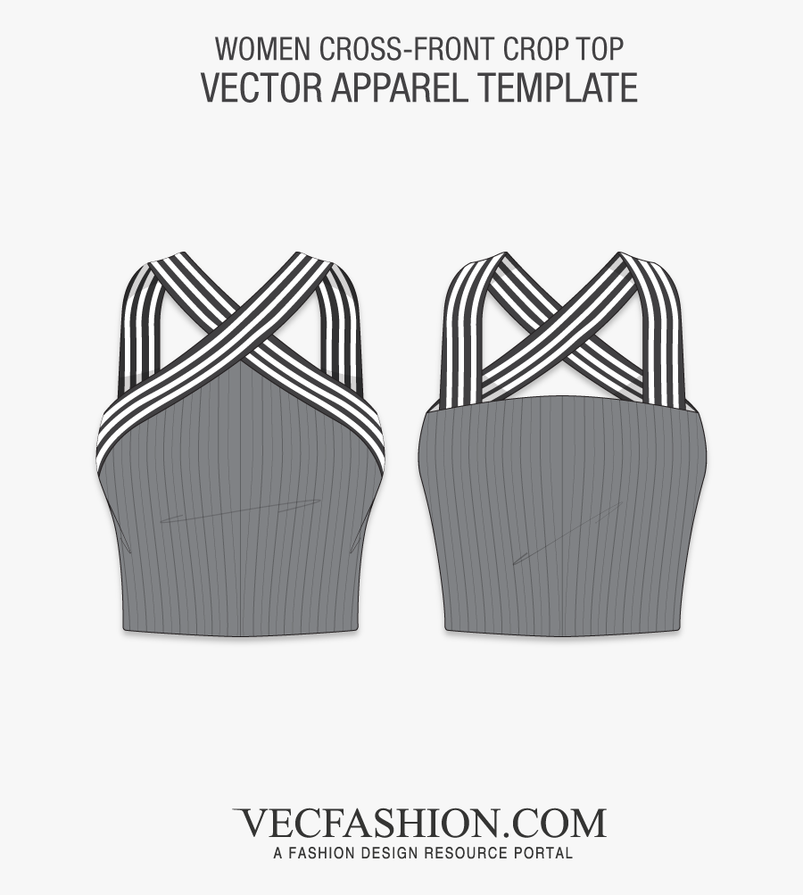 Svg Library Download Tops Vests Blouses Vecfashion - Crop Top Template Png, Transparent Clipart