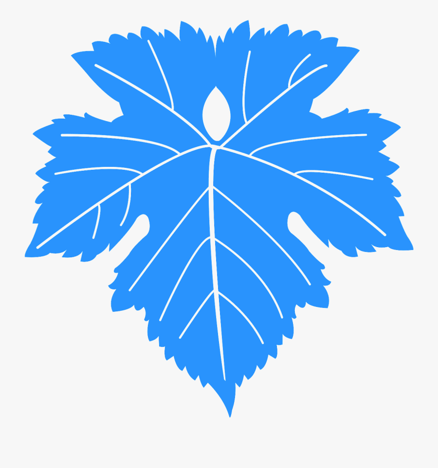Grape Leaf Logo Blue, Transparent Clipart
