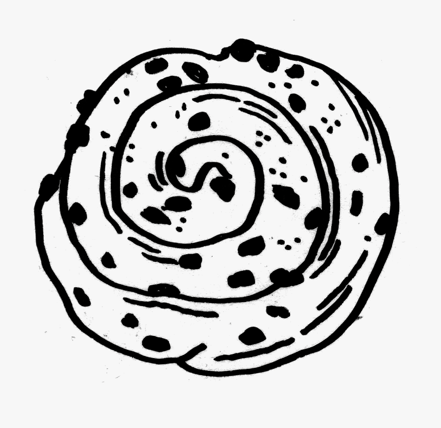 Pain Au Raisin Black And White, Transparent Clipart