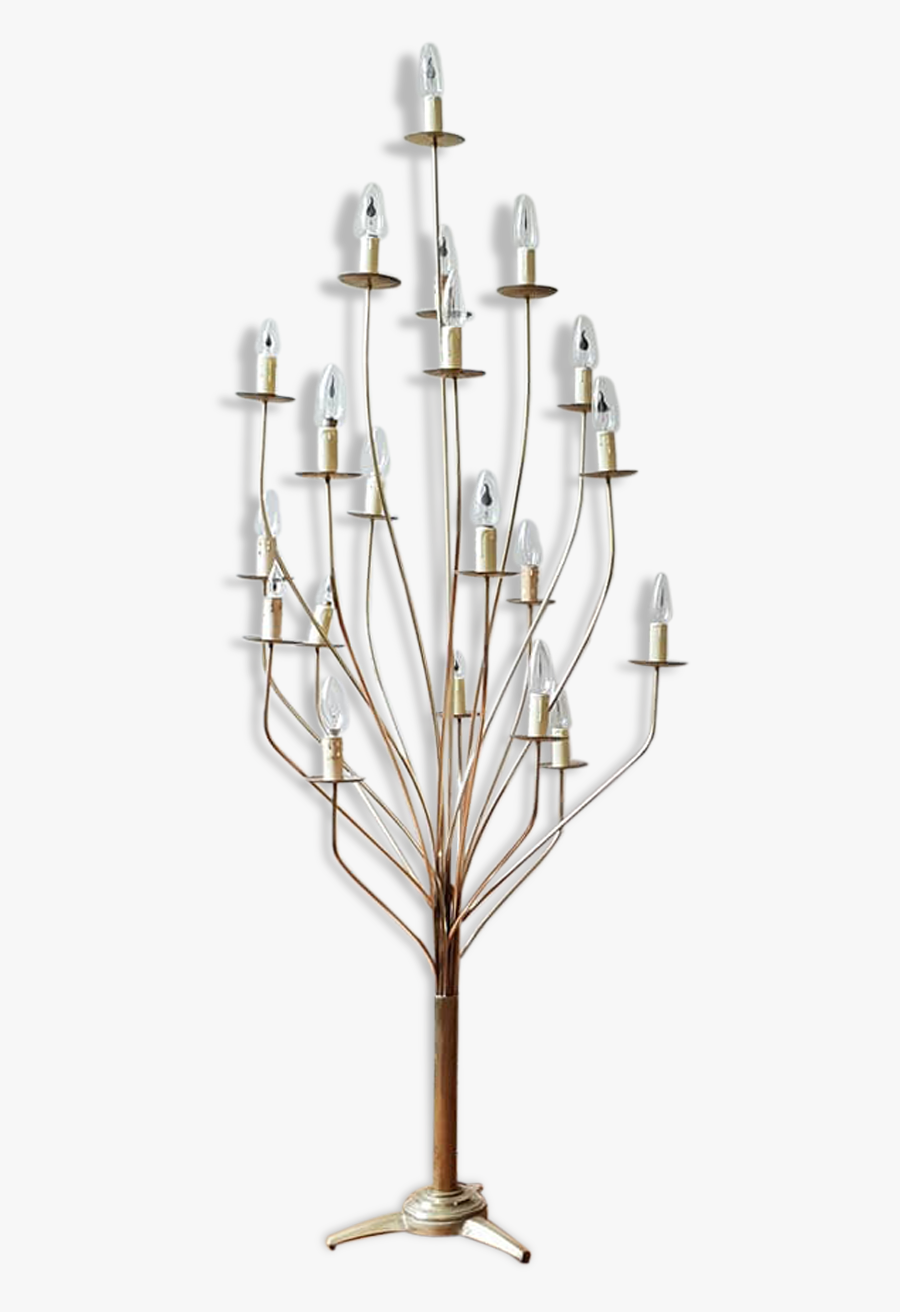Lamppost Bouquet Jean Royère, 20 Arm Golden Brass, - Sword, Transparent Clipart