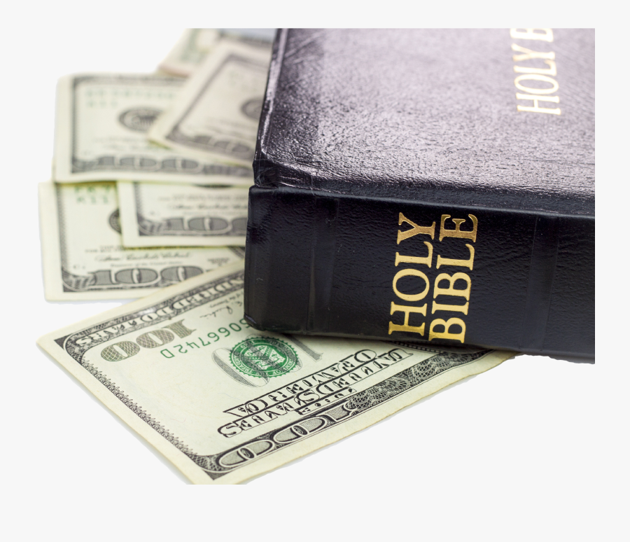 Transparent Finances Clipart - Bible With Money, Transparent Clipart