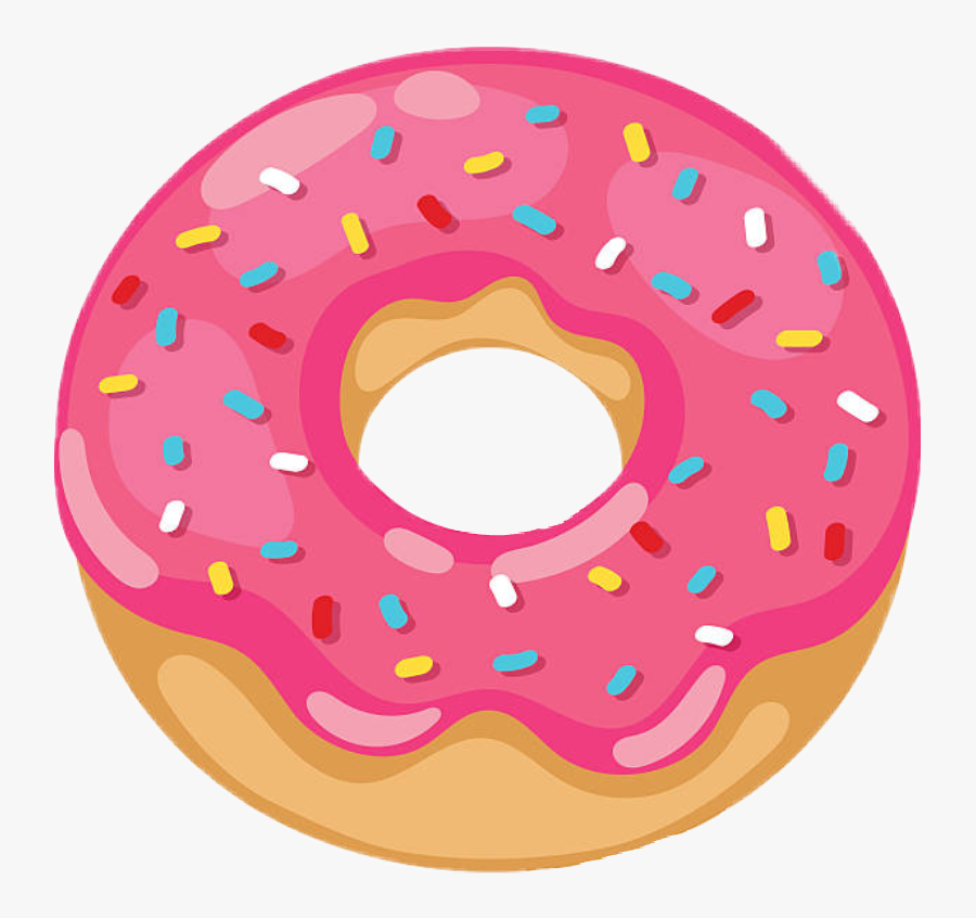 #doughnut #sprinkles #pink - Pink Donut Clip Art, Transparent Clipart