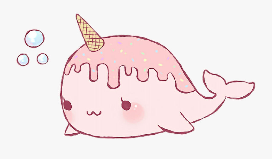 Kawaii Icecream Whale - Illustration, Transparent Clipart