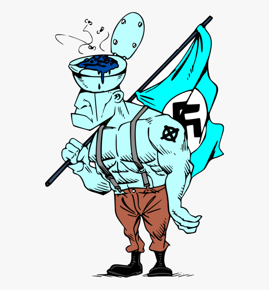 Man Holding Nazi Flag - Nazi Shit For Brains, Transparent Clipart