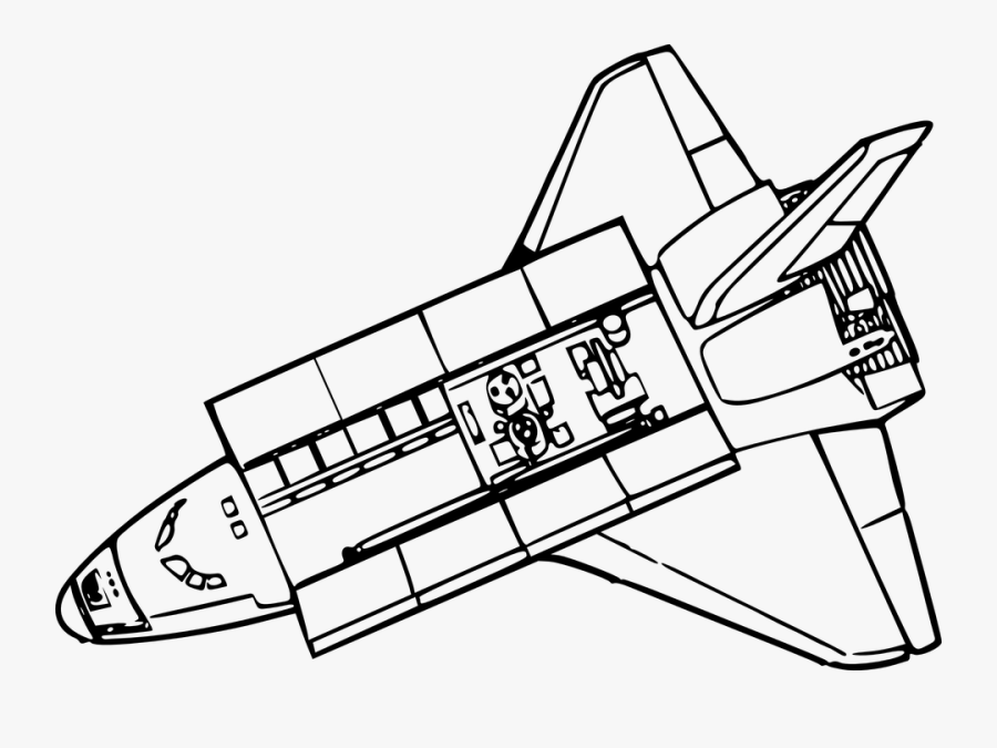 Transparent 13 Clipart - Space Shuttle Line Art, Transparent Clipart