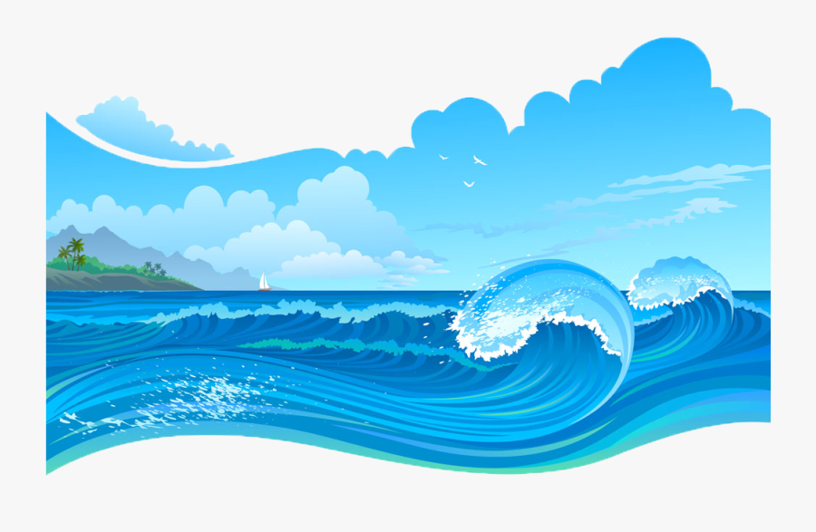 Transparent Water Wave Png - Cartoon Waves, Transparent Clipart