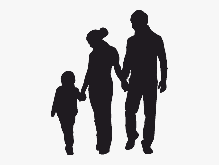 Parent Child Father Silhouette Clip Art - Family Of 3 Silhouette Png, Transparent Clipart