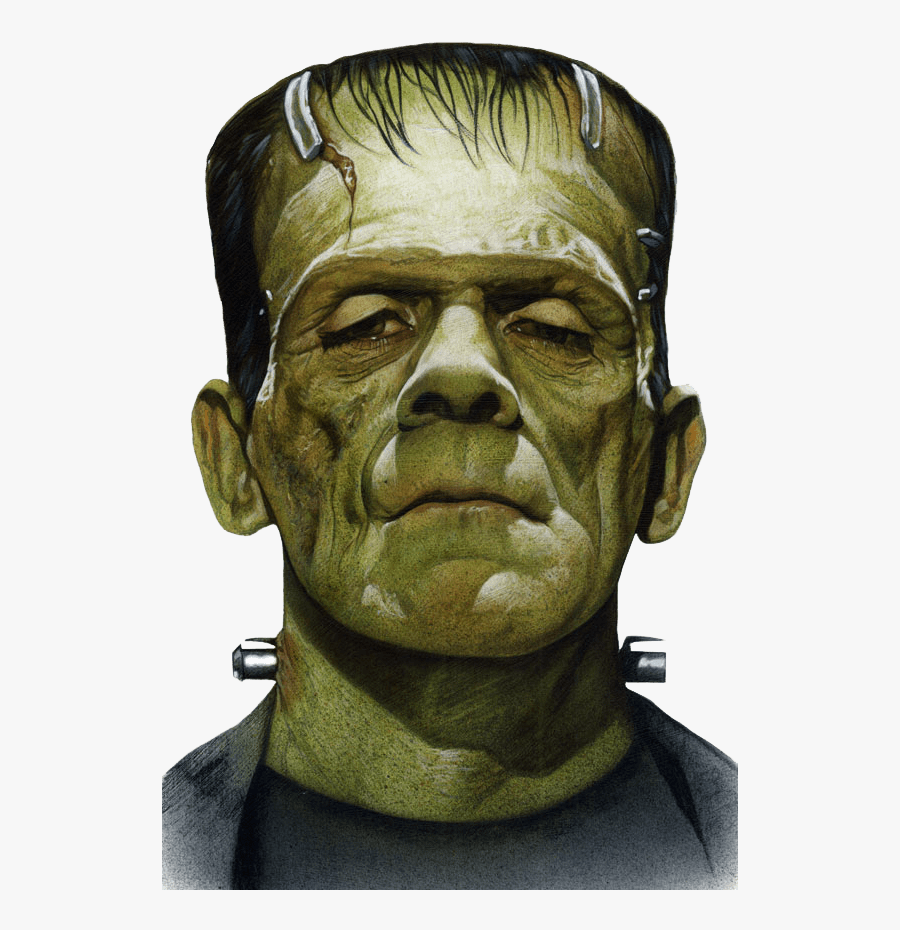 Frankenstein Face Close Up Transparent Png - Frankenstein Png, Transparent Clipart