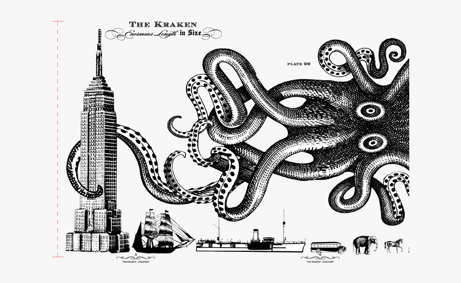 The Kraken Stranger Illustrative - Kraken Rum Logo, Transparent Clipart