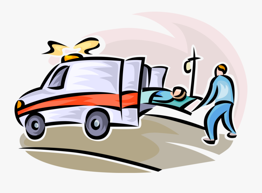 Vector Illustration Of Accident Victim Loaded Into - Person Being Loaded Into Ambulance, Transparent Clipart