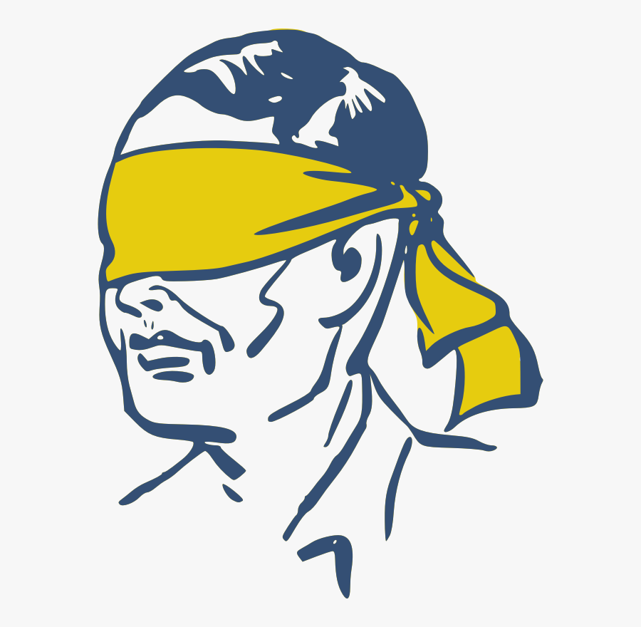 Line Art,head,art - Man With Blindfold Clipart, Transparent Clipart