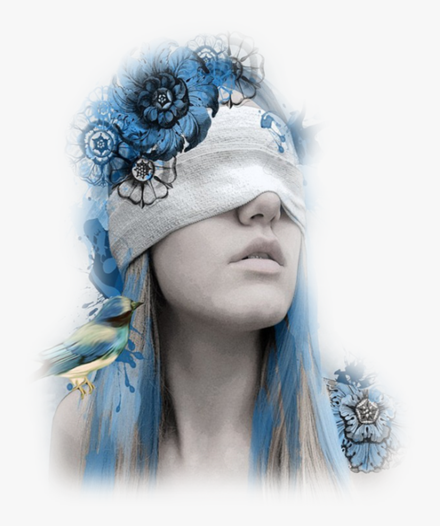 #woman #girl #female #blindfold #blindfolded #blue - Headpiece, Transparent Clipart