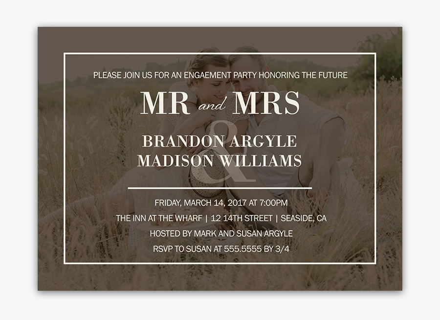 Clip Art Photo Engagement Party Invitations - Commemorative Plaque, Transparent Clipart