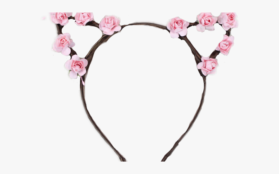 Headband Clipart Rose Crown - Cat Ears Transparent Background, Transparent Clipart