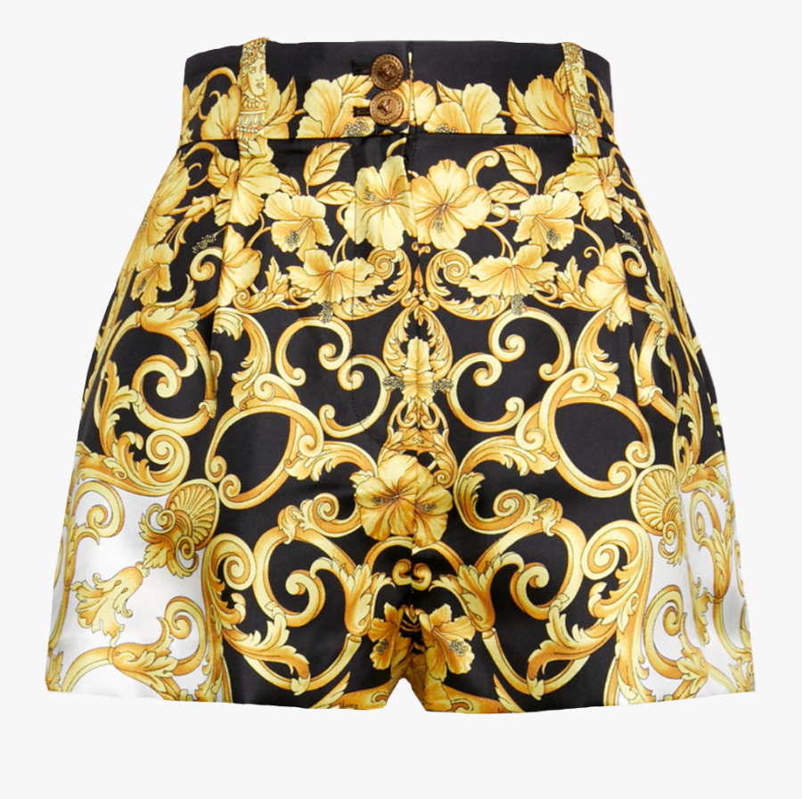 #versace #shorts #expensive #luxury #black #gold #white - Versace Two Piece Short, Transparent Clipart