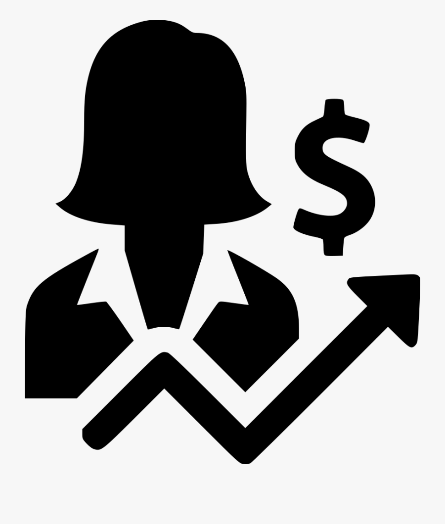Business Woman Person Income Profit Increase Growth - Women In Business Icon, Transparent Clipart