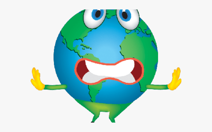 Cartoon Earth With Face, Transparent Clipart