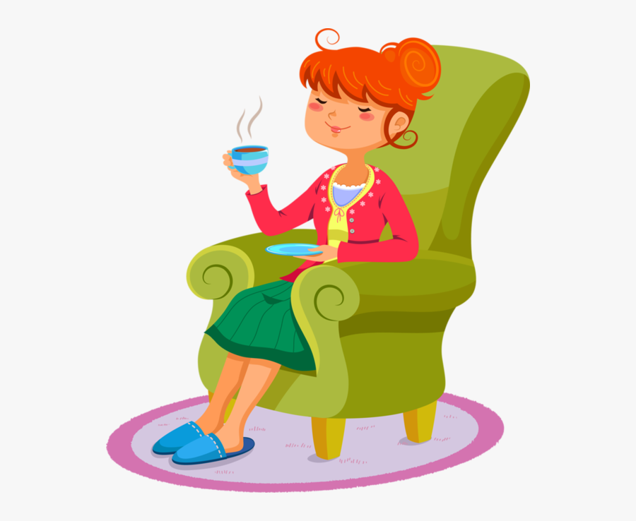 Drinking Tea Clip Art, Transparent Clipart