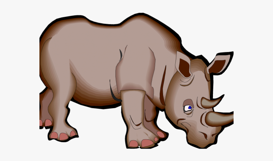 Cartoon Picture Of A Rhino, Transparent Clipart