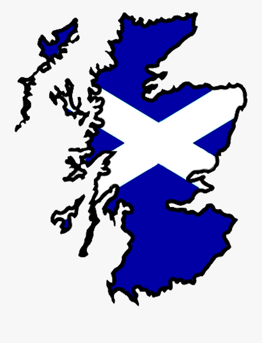Scotland Flag Map Big - England Scotland Wales Borders, Transparent Clipart