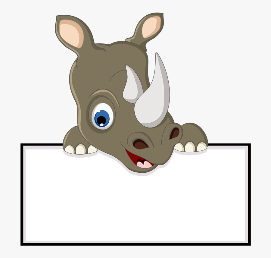Children Pinterest Clip - Cartoon Transparent Rhino Png, Transparent Clipart