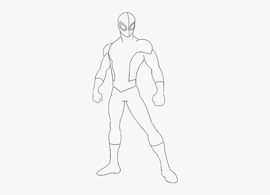 Clip Art Spiderman Easy Drawing Guides - Figure Drawing, Transparent Clipart