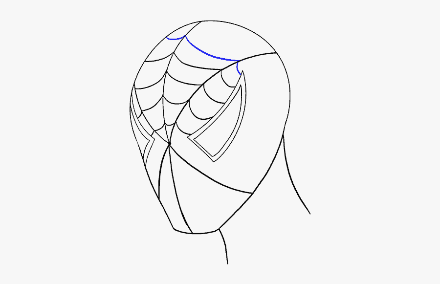 How To Draw Spiderman"s Face Easy Drawing Guides - Drawing, Transparent Clipart