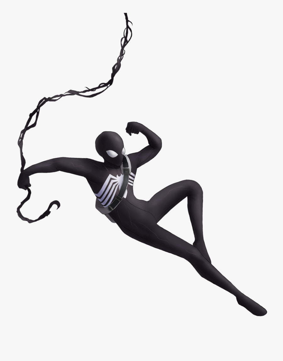 001b Spider Man By Green Mamba - Spider Man Black Suit Redesign, Transparent Clipart