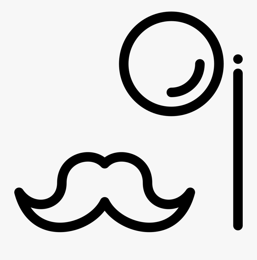 Mustache Streamline Svg Png - Monocle Icon Png, Transparent Clipart