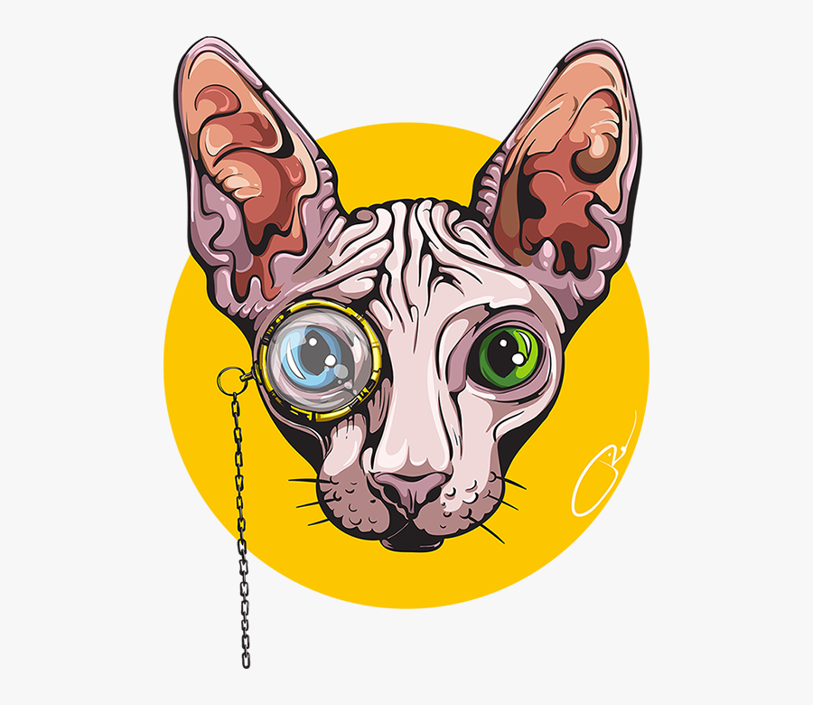 Transparent Eye Monocle Clipart - Cat Sphinx Vector Png, Transparent Clipart