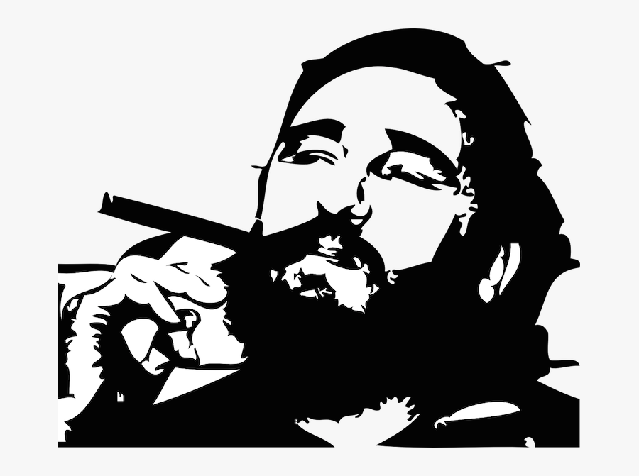 Transparent Celebrities Clipart - Fidel Castro Black White, Transparent Clipart