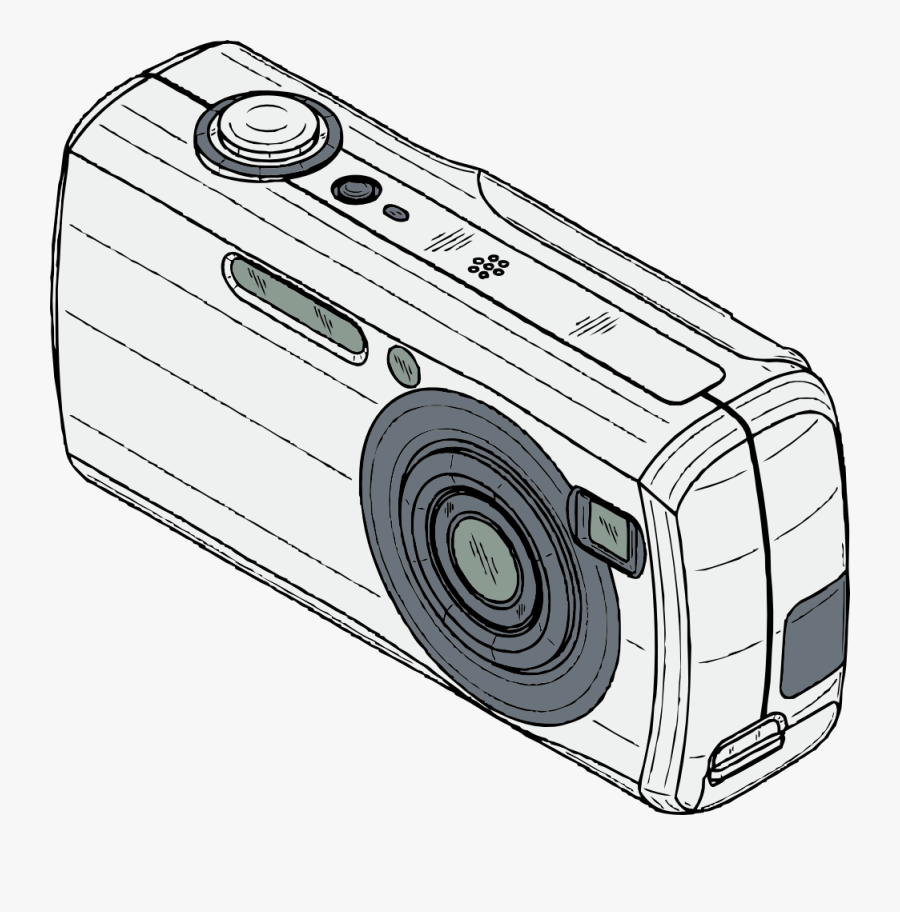Angle,digital Camera,automotive Design - Digital Camera Clipart Black And White, Transparent Clipart