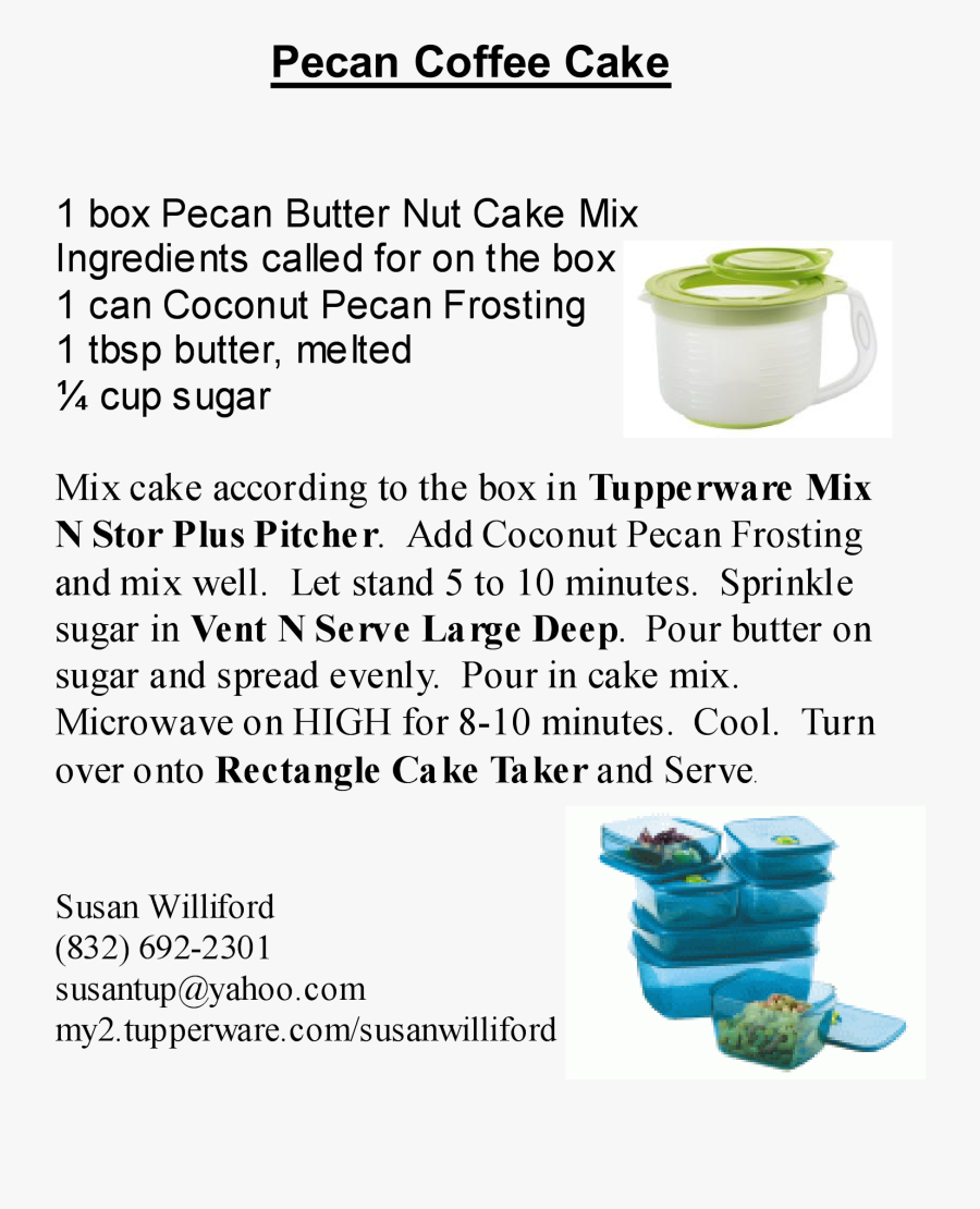 Tupperware Pecan Coffee Cake Visit My Website - Bowl, Transparent Clipart