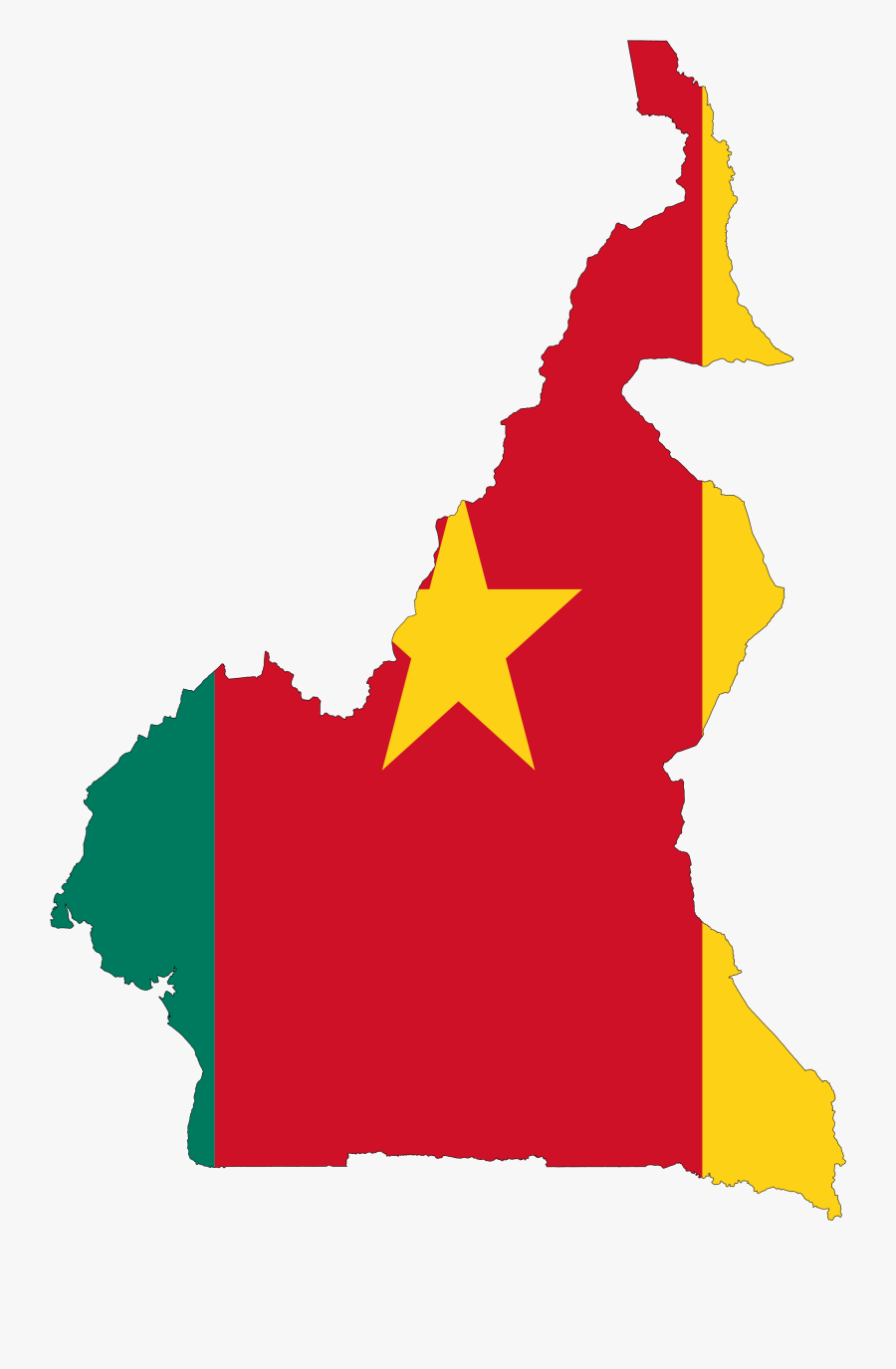 Cameroon Clip Art - Cameroon Flag Map, Transparent Clipart