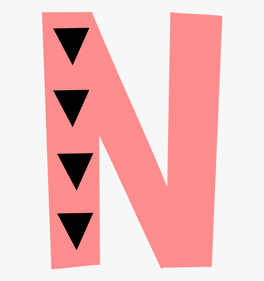 Letter N Font - Pink Letter N Transparent Background, Transparent Clipart