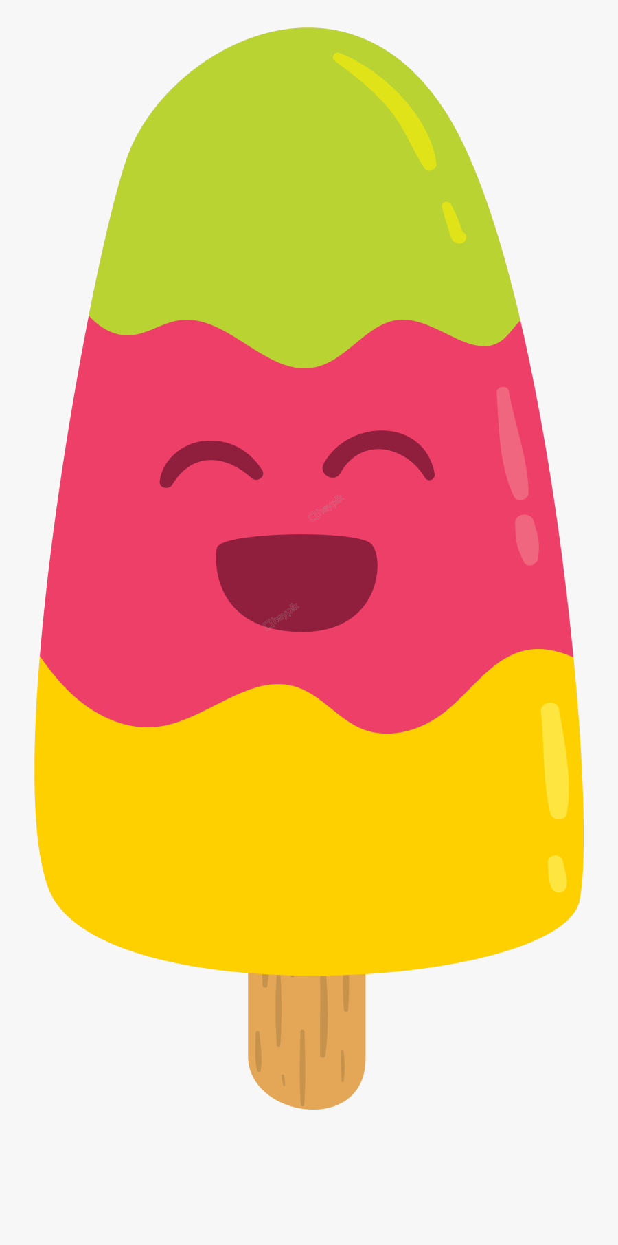 Painted Cartoon Multicolored Popsicles Free Download - ไอ ติ ม การ์ตูน, Transparent Clipart