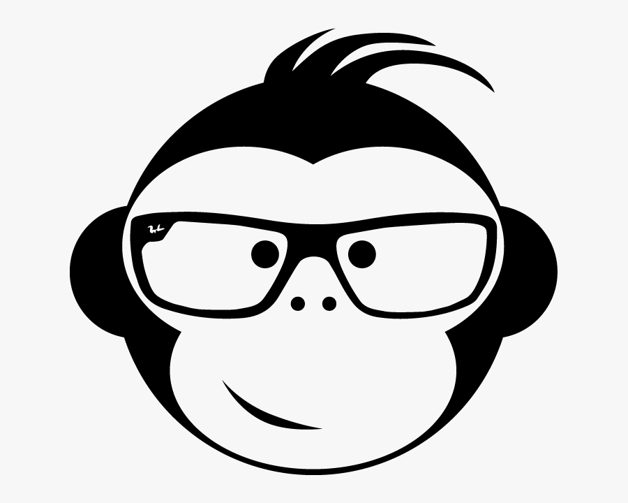 Monkey Head Black And White, Transparent Clipart
